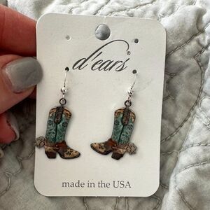 NWT Cowboy Boot Earrings